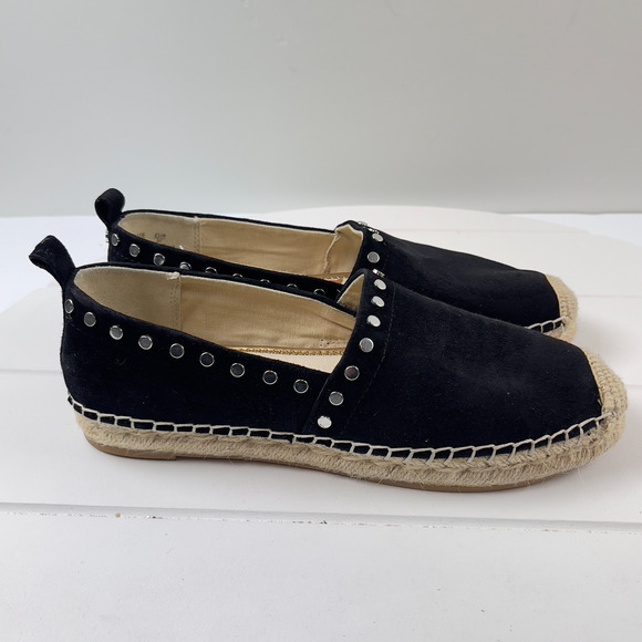 Sam Edelman Loafers Womens Size 7 M Black Koda Espadrille Flats Studs Comfort - Picture 1 of 6
